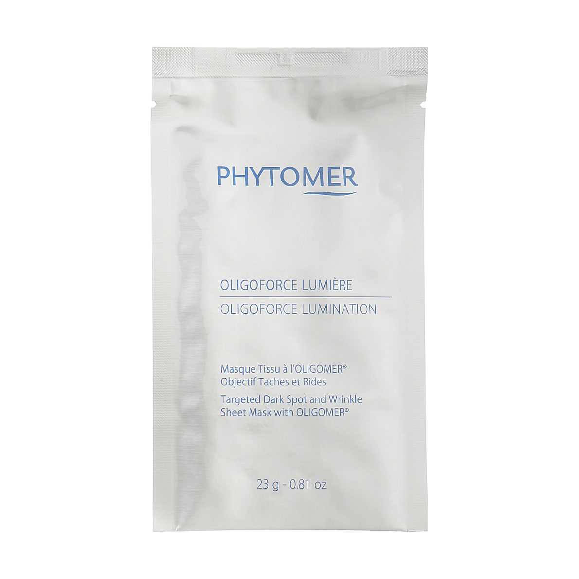 Відновлювальна, освітлювальна тканинна маска Phytomer Oligoforce Lumination Sheet Mask проти зморшок та пігментних плям, 23 г