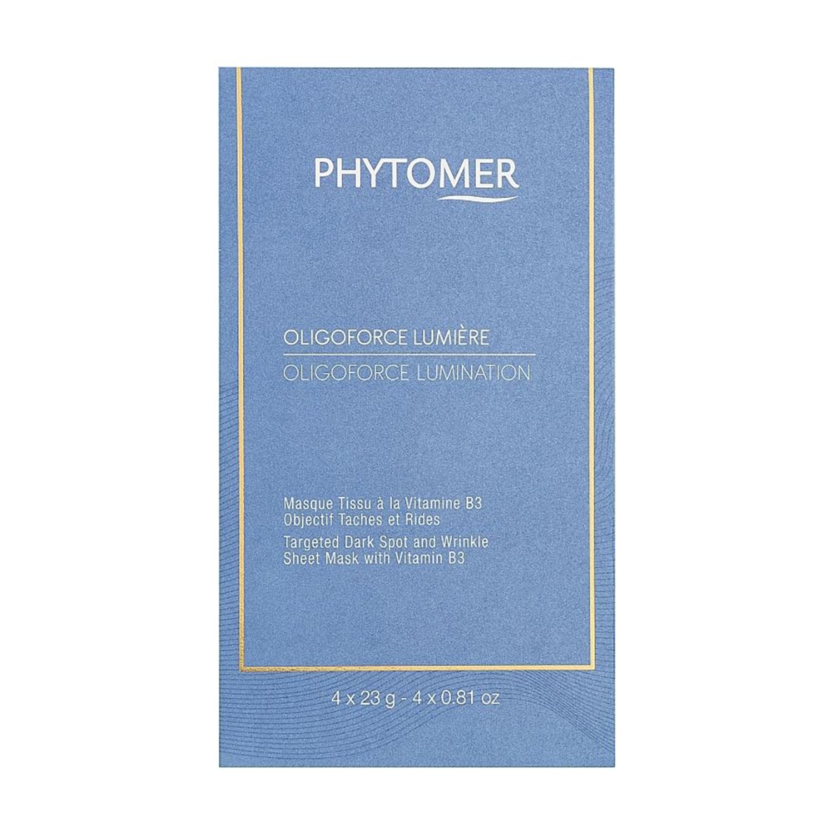 Відновлювальна, освітлювальна тканинна маска Phytomer Oligoforce Lumination Sheet Mask проти зморщок та пігментних плям, 4*23 г